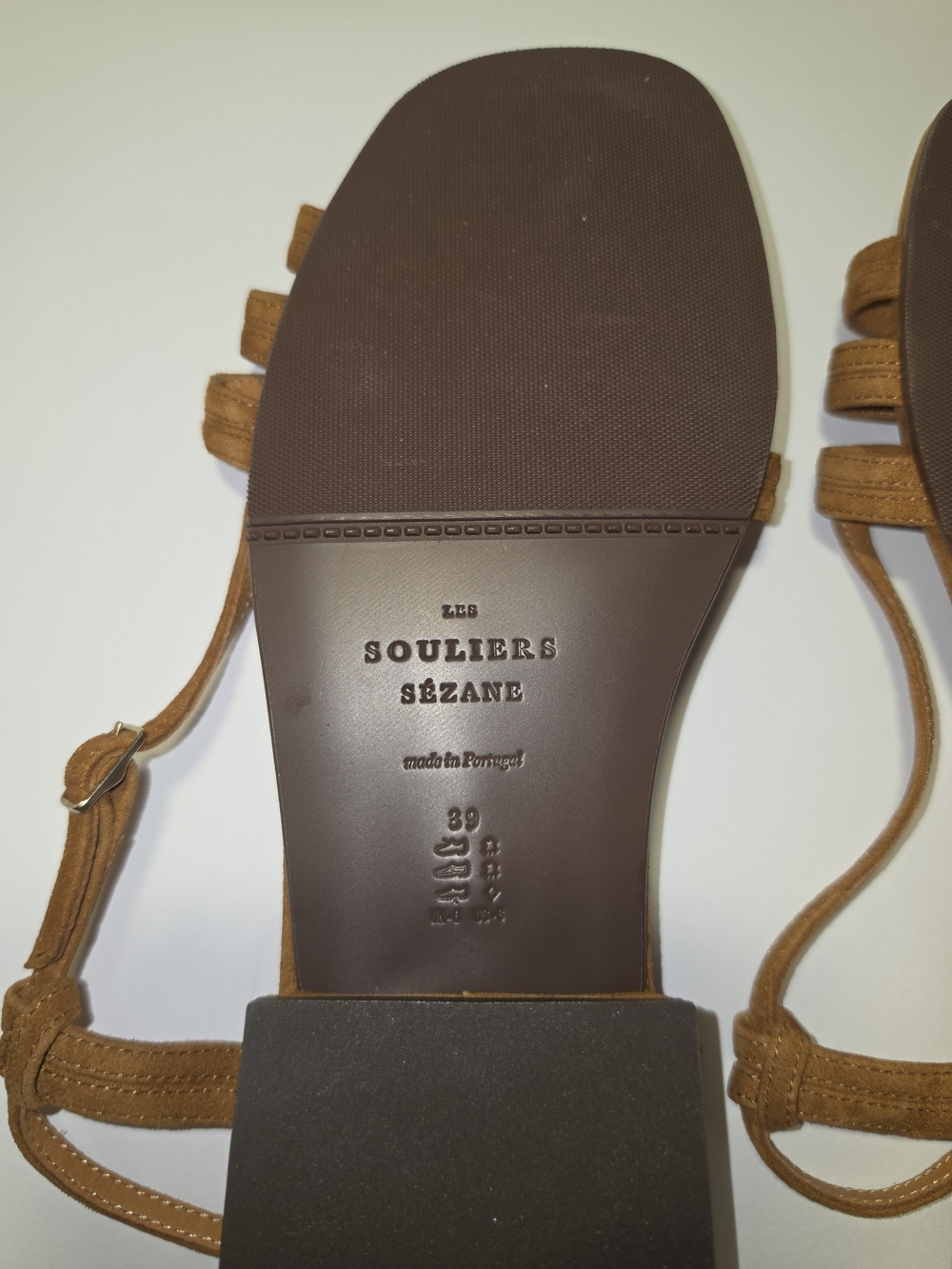 Sézane Josepha Caramel Suede Flat Sandals US 8 EU 39 - Picture 9 of 9
